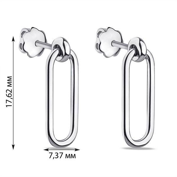 Серебряные серьги без камней (арт. 7518/20266р) – изображение 2
