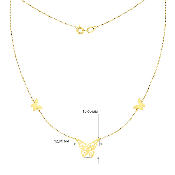 Кольє Метелики з жовтого золота (арт. 360148ж) – зображення 4