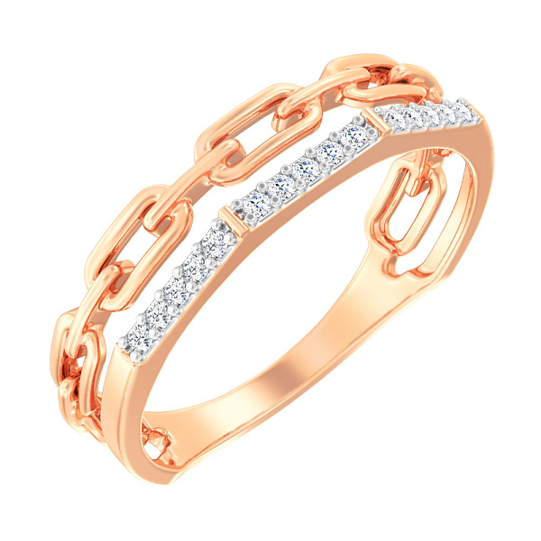 Золотое кольцо с фианитами (арт. 140793) – изображение 1