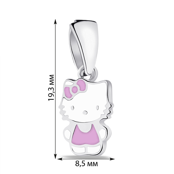 Серебряная подвес Kitty с эмалью (арт. 7503/А131ербпю) – изображение 2
