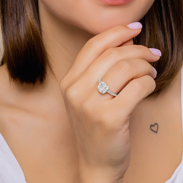 Кольцо из белого золота с бриллиантами (арт. К341577100б) – изображение 2