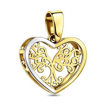 Фото Кулон из желтого золота Сердечко (арт. 440709ж)