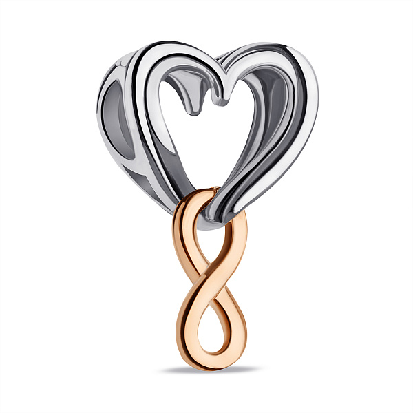 Серебряный шарм Сердце (арт. 7903/4315бк) – изображение 1