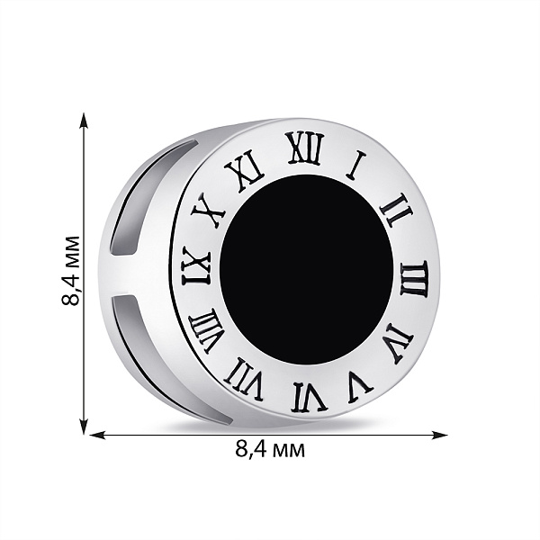 Срібний шарм з чорною емаллю (арт. 7503/3372/8еч) – зображення 2