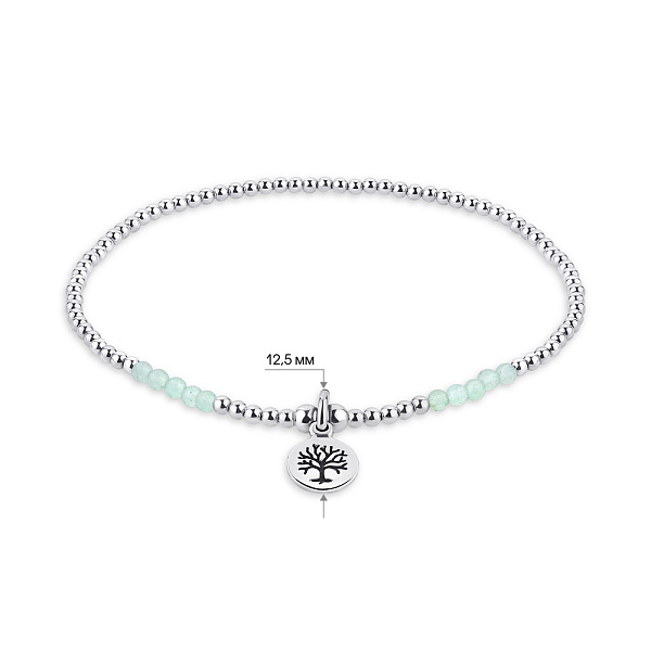 Браслет зі срібла з зеленими альпінітами (арт. 7509/3942аз) – зображення 2