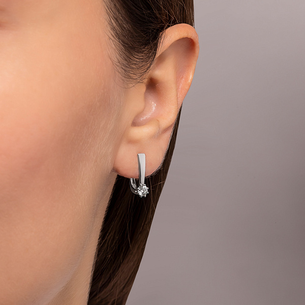 Серьги из белого золота с бриллиантами (арт. С011513040б) – изображение 3