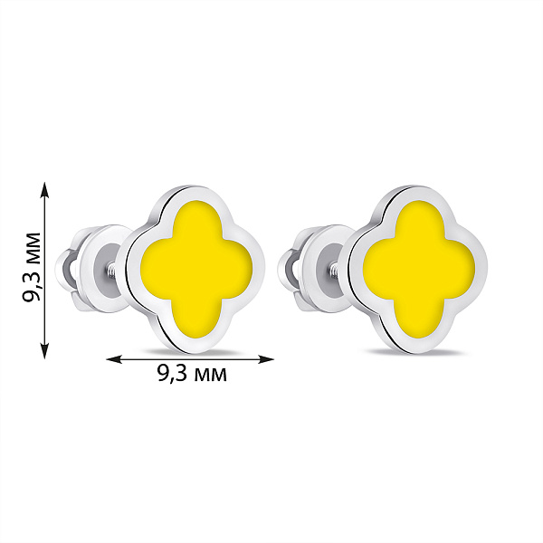 Сережки-пусети зі срібла з емаллю (арт. 7518/1018ежсю) – зображення 2