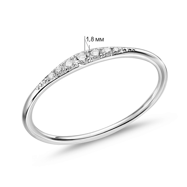 Золотое кольцо с дорожкой из бриллиантов (арт. К011892010б) – изображение 4