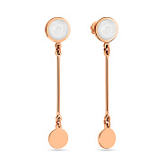 Золотые серьги подвески Лýна с эмалью (арт. 111067еп)