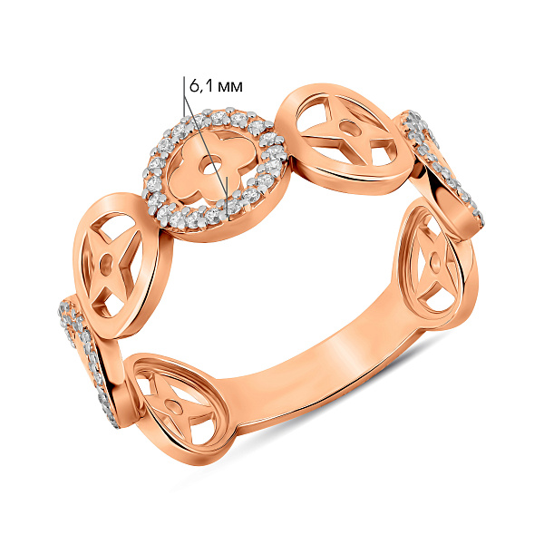 Золота каблучка з фіанітами (арт. 141278) – зображення 3