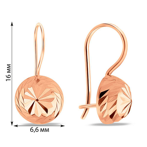 Детские золотые серьги с алмазной гранью (арт. 101078/2) – изображение 2