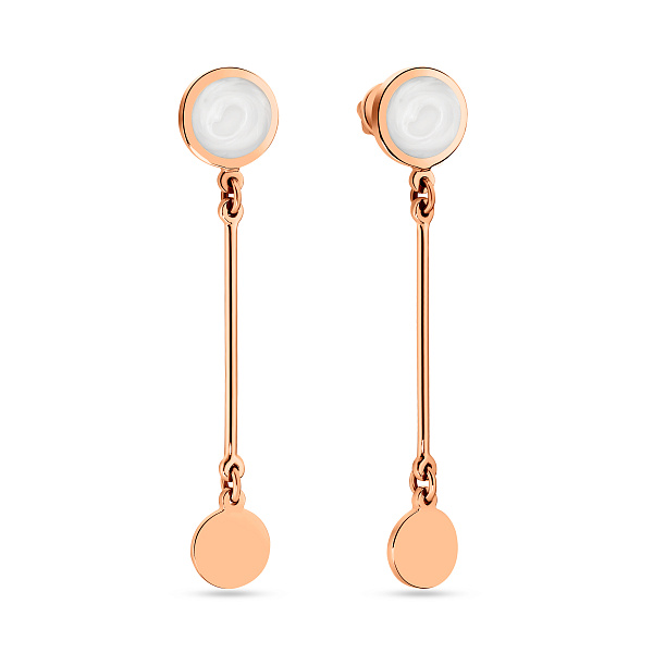 Золотые серьги подвески Лýна с эмалью (арт. 111067еп) – изображение 1