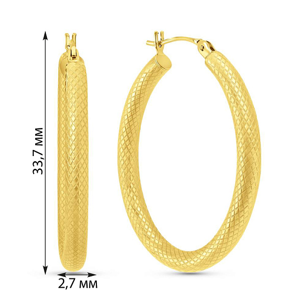 Серьги-кольца из желтого золота (арт. 1091738/30ж) – изображение 4
