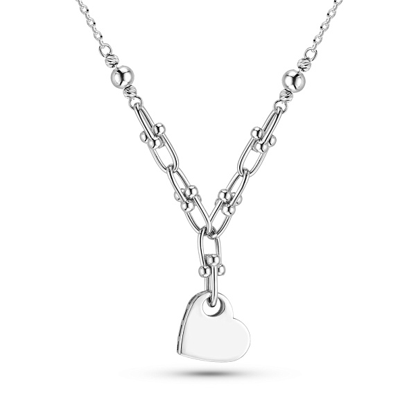 Колье Сердечко из белого золота (арт. 352445б) – изображение 1