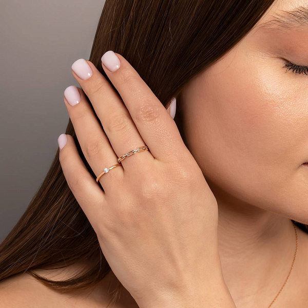 Золотое кольцо-цепь "Звенья" (арт. 140792) – изображение 3