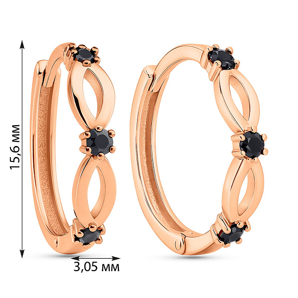 Сережки з червого золота з сапфірами (арт. 111289Пс) – зображення 2