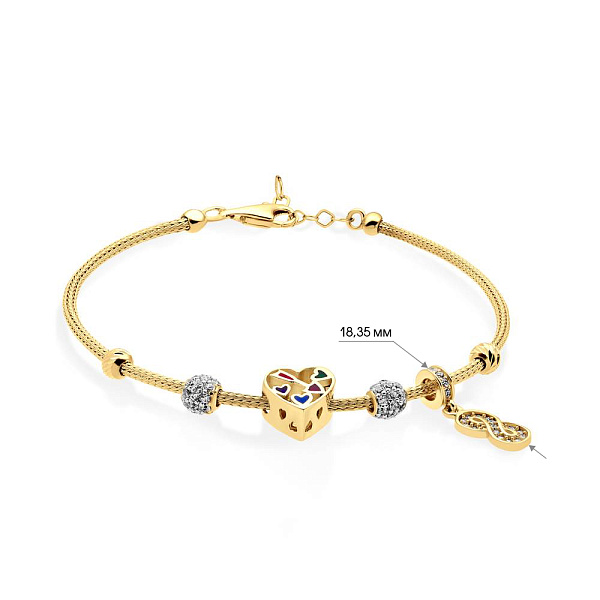 Браслет золотий з підвіскою Нескінченність (арт. 325109жецвП1) – зображення 2