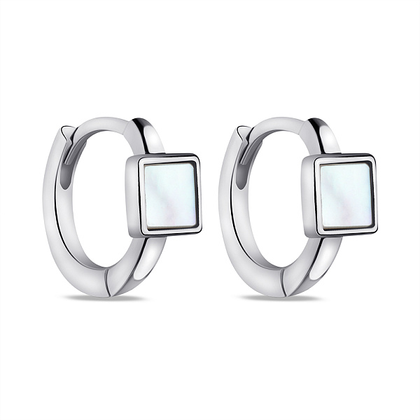 Серебряные серьги с перламутром (арт. 7502/9627/10п) – изображение 1
