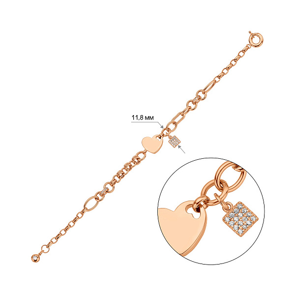 Золотий браслет з фіанітами (арт. 326769П1) – зображення 5