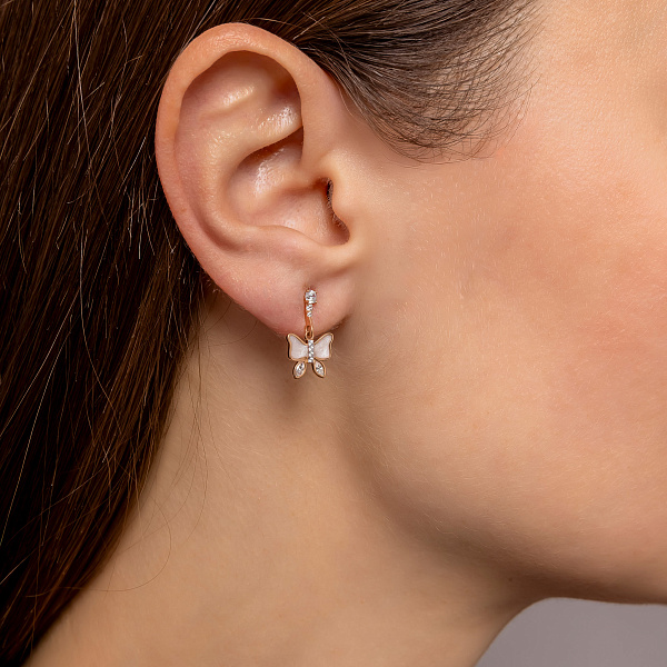 Золоті сережки-пусети Метелики (арт. 110975еп) – зображення 2