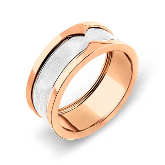 Массивное кольцо из красного и белого золота (арт. 155504кб)