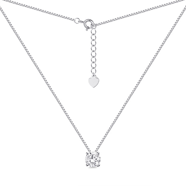 Срібне кольє з фіанітом (арт. 7507/1222/3) – зображення 2