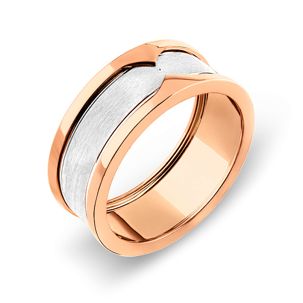 Масивна каблучка з червоного і білого золота (арт. 155504кб) – зображення 1