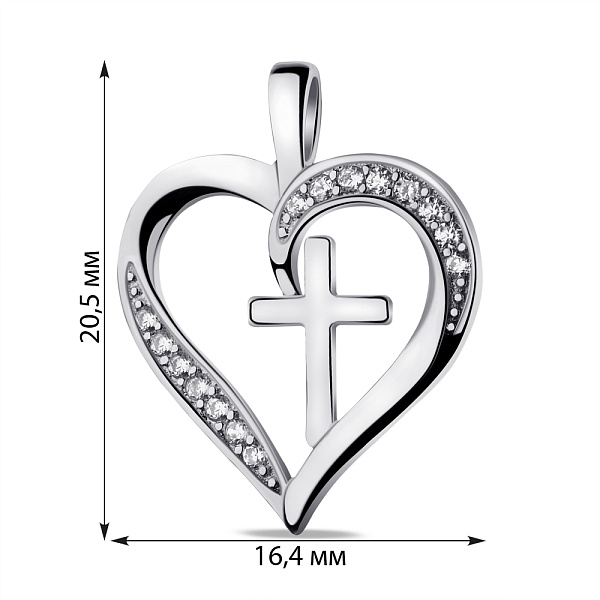 Серебряный подвес с фианитами (арт. 7503/4058) – изображение 2