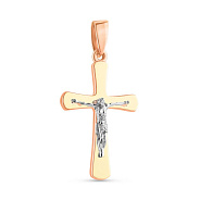 Фото Золотой нательный крестик с распятием (арт. 501656)
