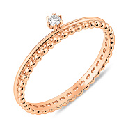 Золотое кольцо с одним бриллиантом (арт. К011387)