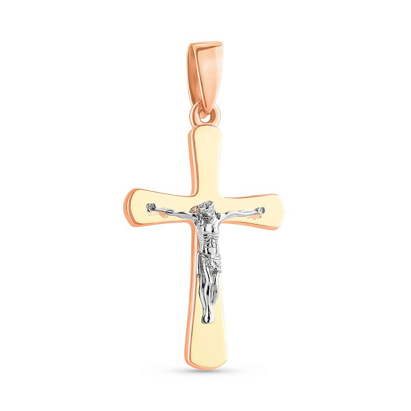 Золотой нательный крестик с распятием (арт. 501656) – изображение 1