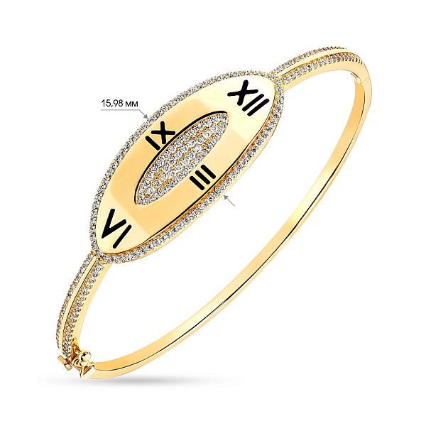 Браслет з жовтого золота з фіанітами (арт. 324309жеч) – зображення 4
