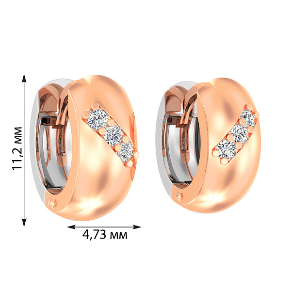 Золотые серьги конго с фианитами (арт. 110463кб) – изображение 2