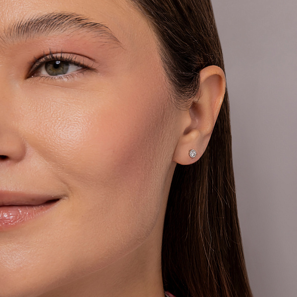 Золотые серьги с бриллиантами (арт. Т011668020б) – изображение 2