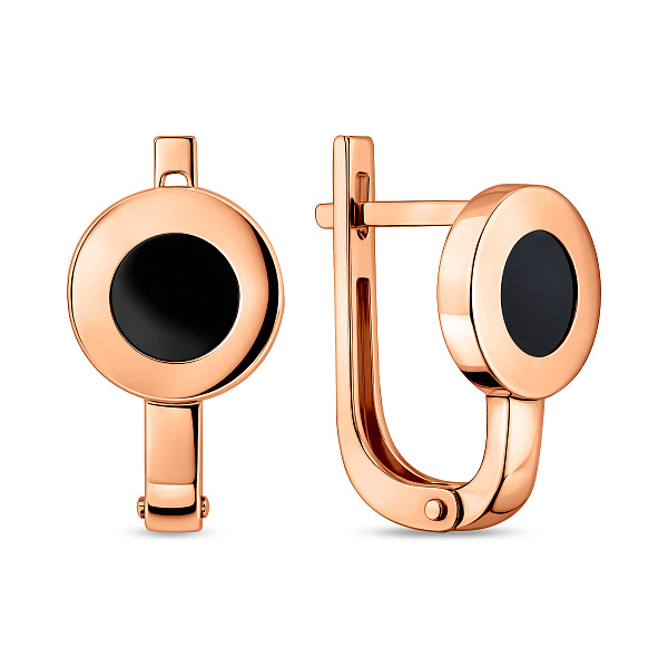 Сережки Лýна з червоного золота з емаллю (арт. 111177ч) – зображення 1