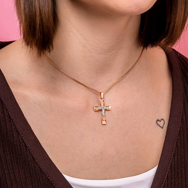 Крестик из красного золота (арт. 501524ккм) – изображение 3