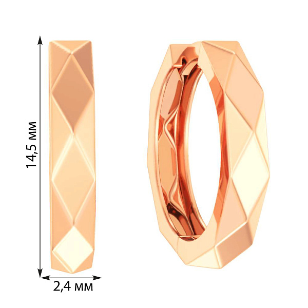 Серьги-кольца из красного золота  (арт. 111192) – изображение 2