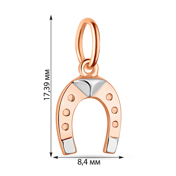 Подвес Подкова из золота с родированием (арт. 421382р) – изображение 2