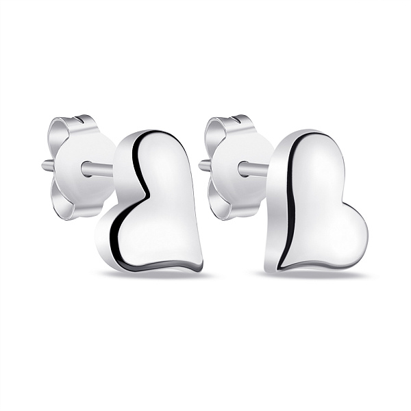 Серебряные серьги-пусеты Сердечки (арт. 7518/6630) – изображение 1