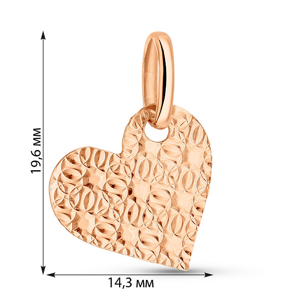 Золота підвіска Сердечко (арт. 424863) – зображення 5