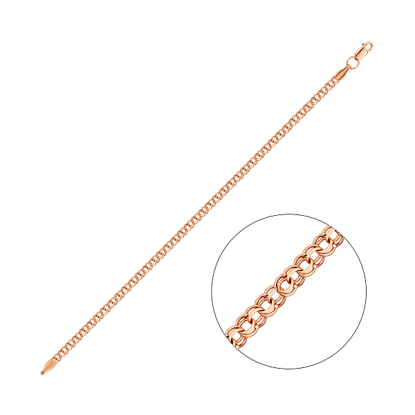 Золотий тонкий браслет плетіння Бісмарк (арт. цр3103-040) – зображення 1