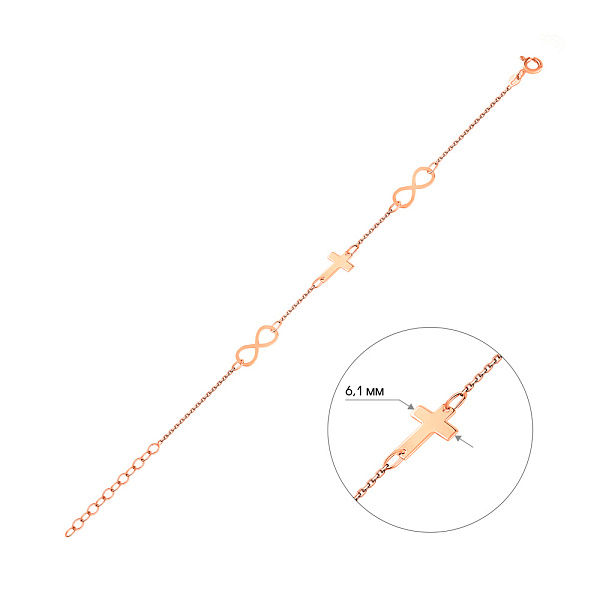 Золотой браслет без камней (арт. 326472) – изображение 2
