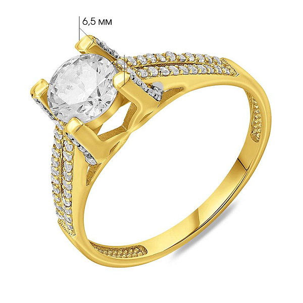 Золота каблучка з великим каменем (арт. 152287ж) – зображення 2