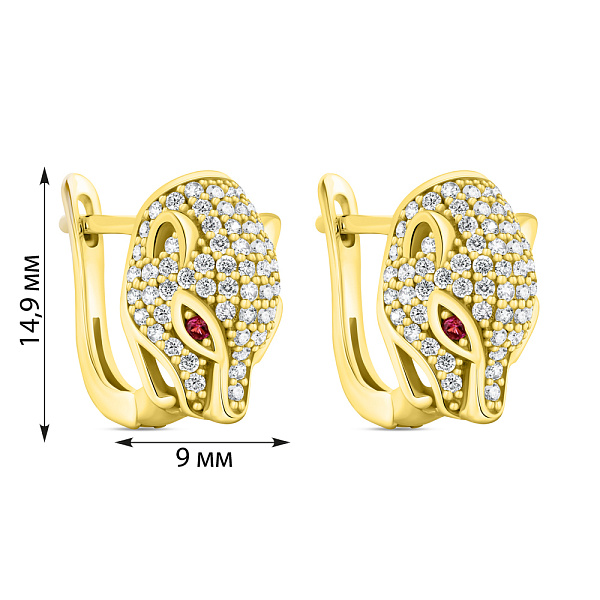 Серьги из серебра с желтым родированием (арт. 7502/9519жамлн) – изображение 2