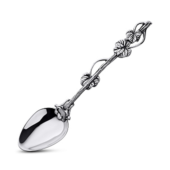 Срібна кавова ложка Листя (арт. 7922/9048)