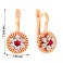 Детские золотые серьги с белыми и красными фианитами (арт. 110510к) – изображение 2