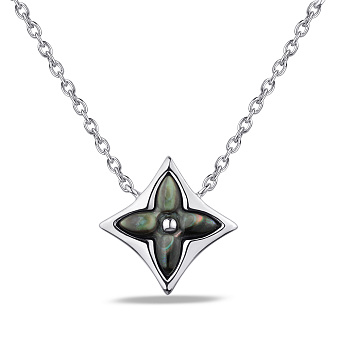 Колье из серебра с черным перламутром (арт. 7507/791пч)