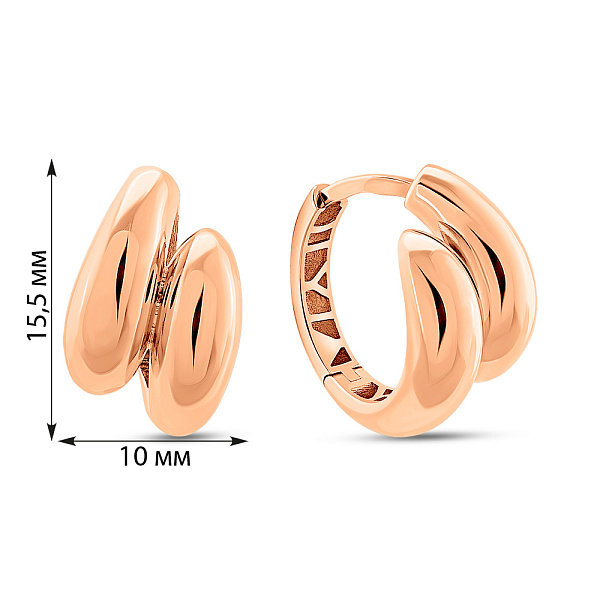 Сережки з червоного золота без каменів (арт. 1091813) – зображення 4