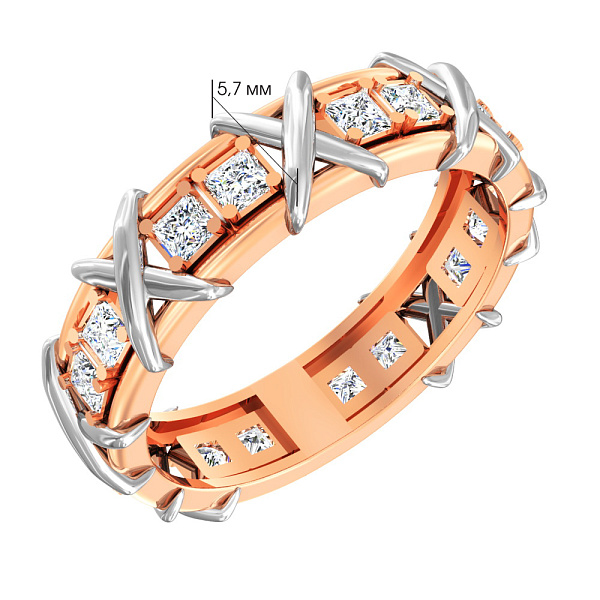 Золота каблучка з фіанітами (арт. 140448кб) – зображення 4