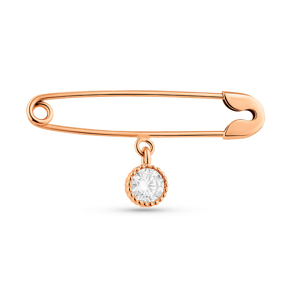 Золотая булавка с фианитом (арт. 280238) – изображение 1